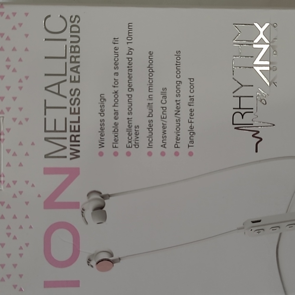 🎁 Rhythm ION Metallic Wireless Earbuds - Metallic Pink - Picture 2 of 4